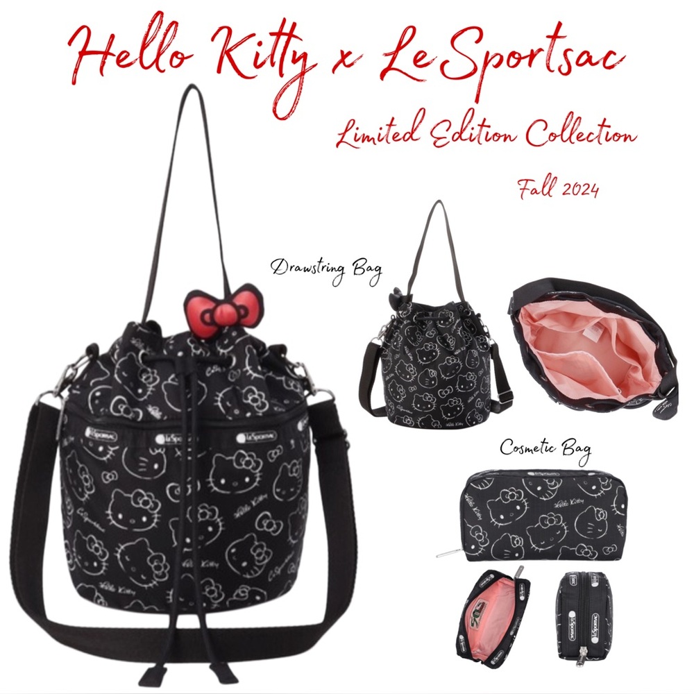 Hello Kitty x LeSportsac Drawstring Bucket Bag & Cosmetic Bag (I Am A Star)